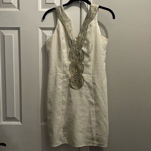 Gold and silver pink lily dress